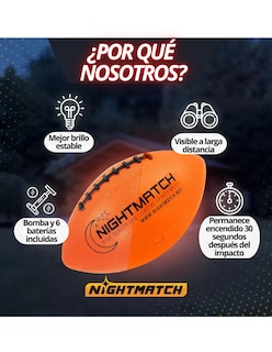 Foto 1 | Balón de Fútbol Nightmatch Americano Luz Led Premium con bomba