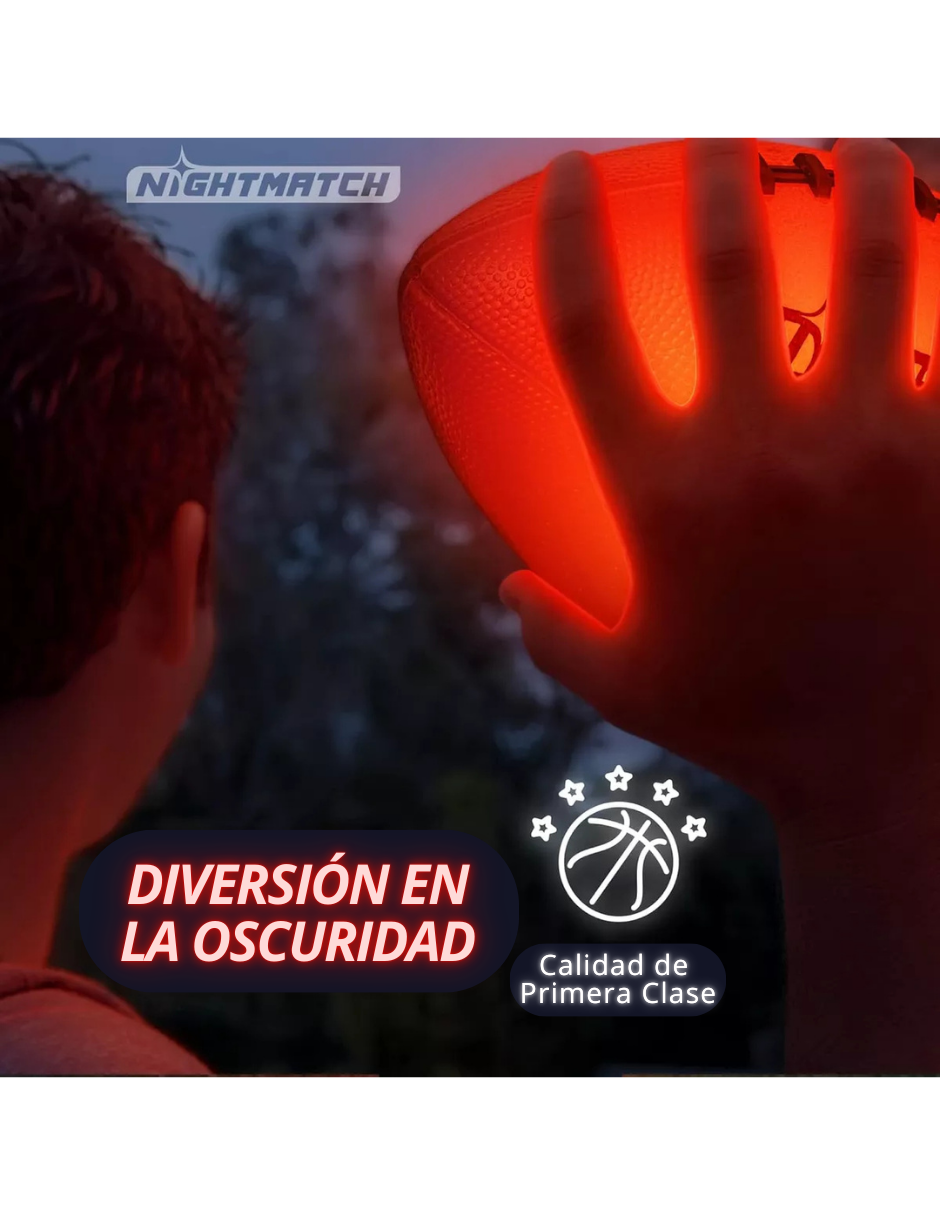 Foto 5 pulgar | Balón de Fútbol Nightmatch Americano Luz Led Premium con bomba
