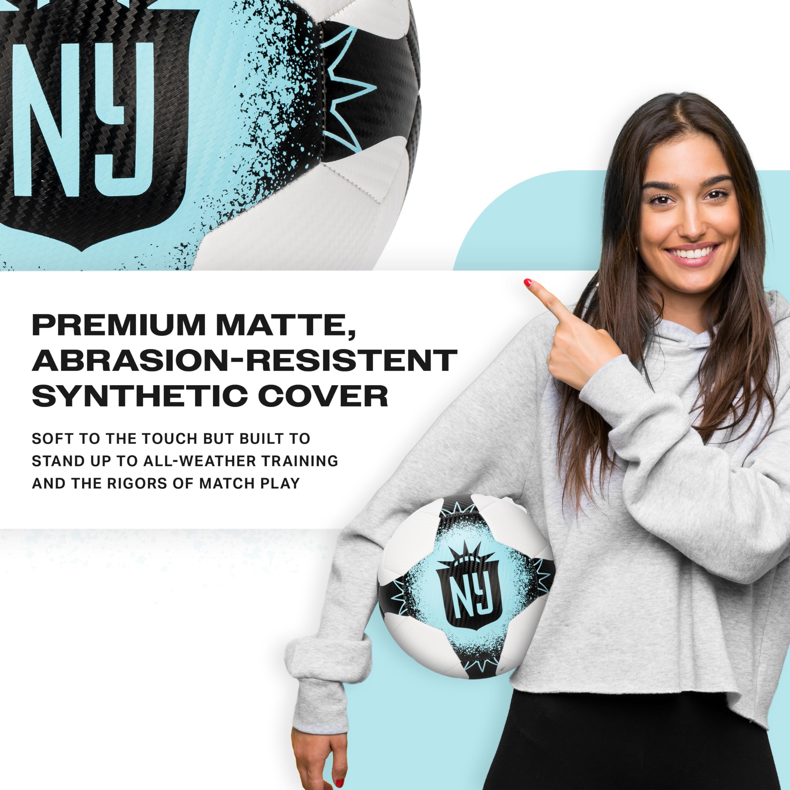 Foto 6 pulgar | Balón De Fútbol Franklin Sports Nwsl Nj/ny Gotham Tamaño 5 Con Bomba - Venta Internacional.