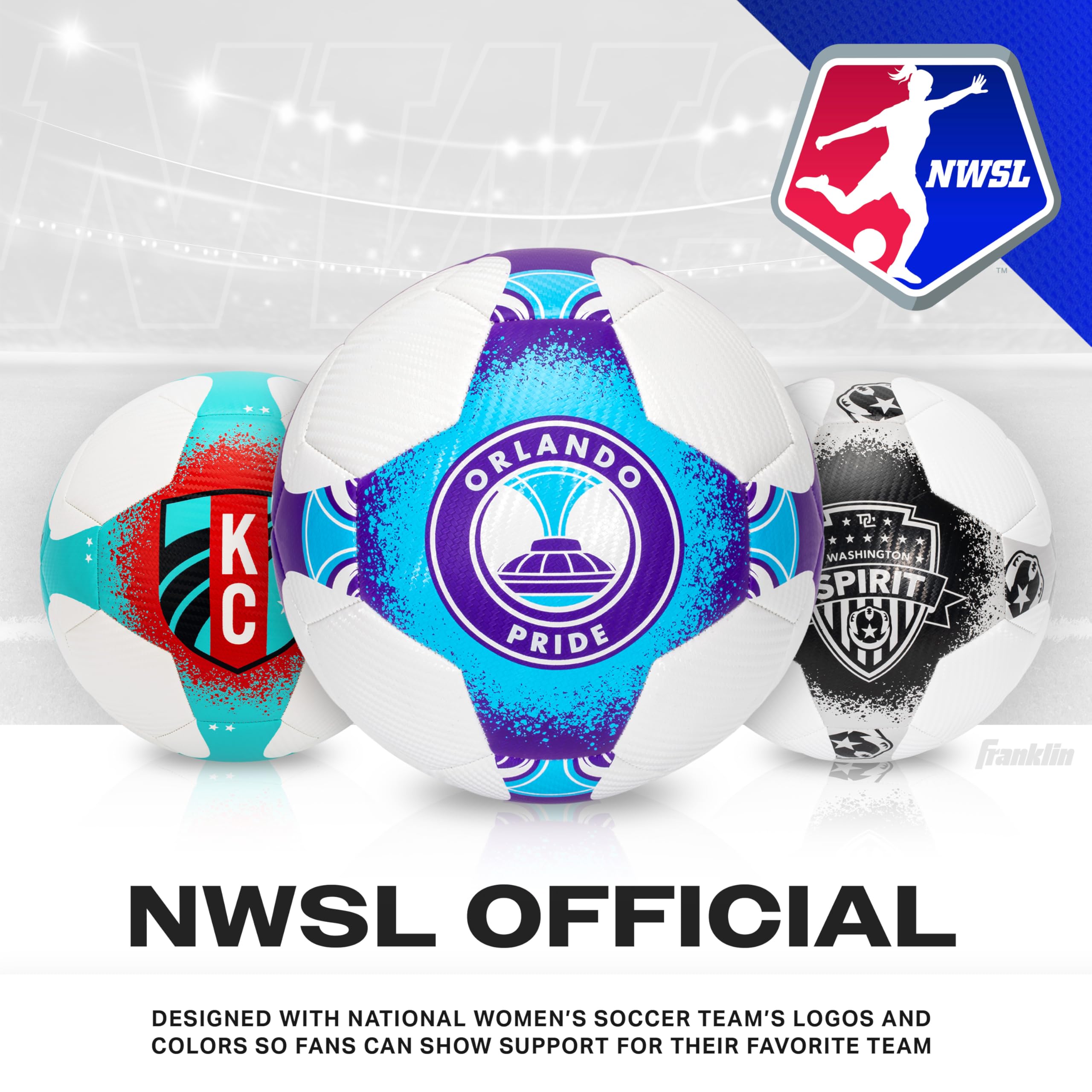 Foto 7 pulgar | Balón De Fútbol Franklin Sports Nwsl Nj/ny Gotham Tamaño 5 Con Bomba - Venta Internacional.