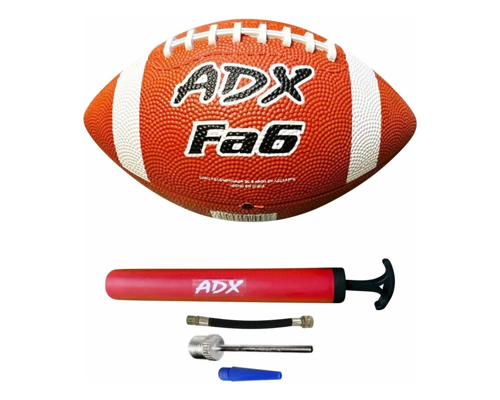 Balón Futbol Americano Adx Vulcanizado No. 6 + Bomba De Aire
