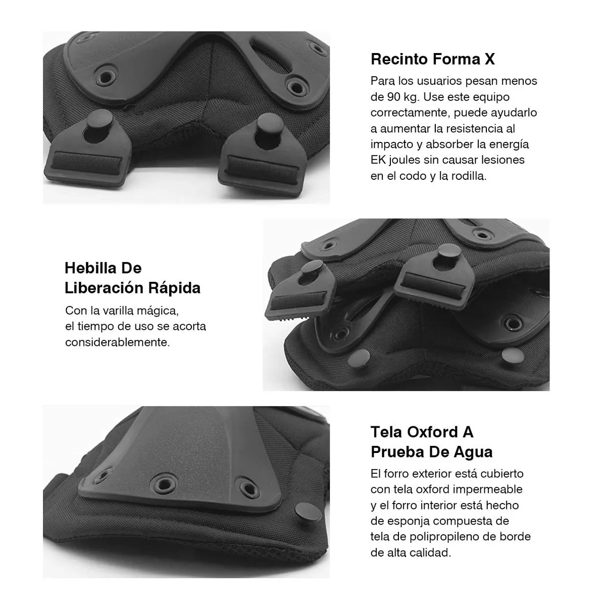 Foto 4 pulgar | Kit Rodilleras Coderas 4 Pzs Eo Safe Imports Esi-5693 Negro