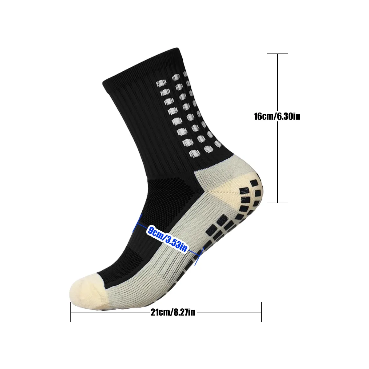 Foto 3 pulgar | Kit Calcetin Media Deportivos Fútbol 12pcs Antideslizantes Combinacion D Eo Safe Importsesi-20783 Negro