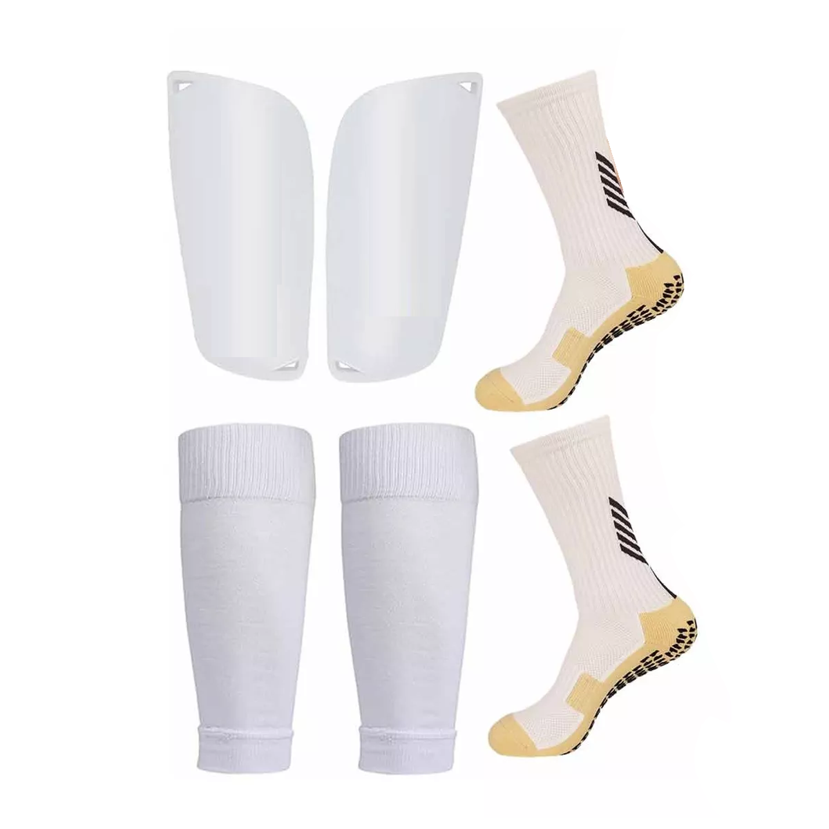 Foto 2 pulgar | Kit Calcetines Antideslizantes Con Espinilleras Para Fútbol 3pcs Eo Safe Imports Esi-8960 Blanco