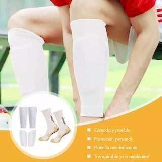 Foto 5 | Kit Calcetines Antideslizantes Con Espinilleras Para Fútbol 3pcs Eo Safe Imports Esi-8960 Blanco