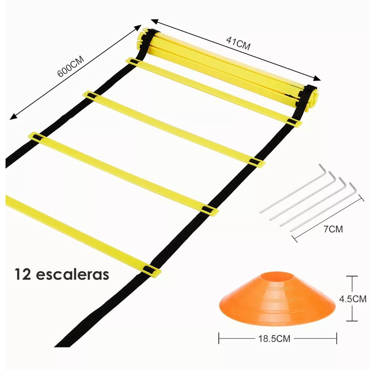 Foto 4 pulgar | Juego de Escalera de Agilidad Para Entrenamiento Eo Safe Imports Esi-11219 Multicolor