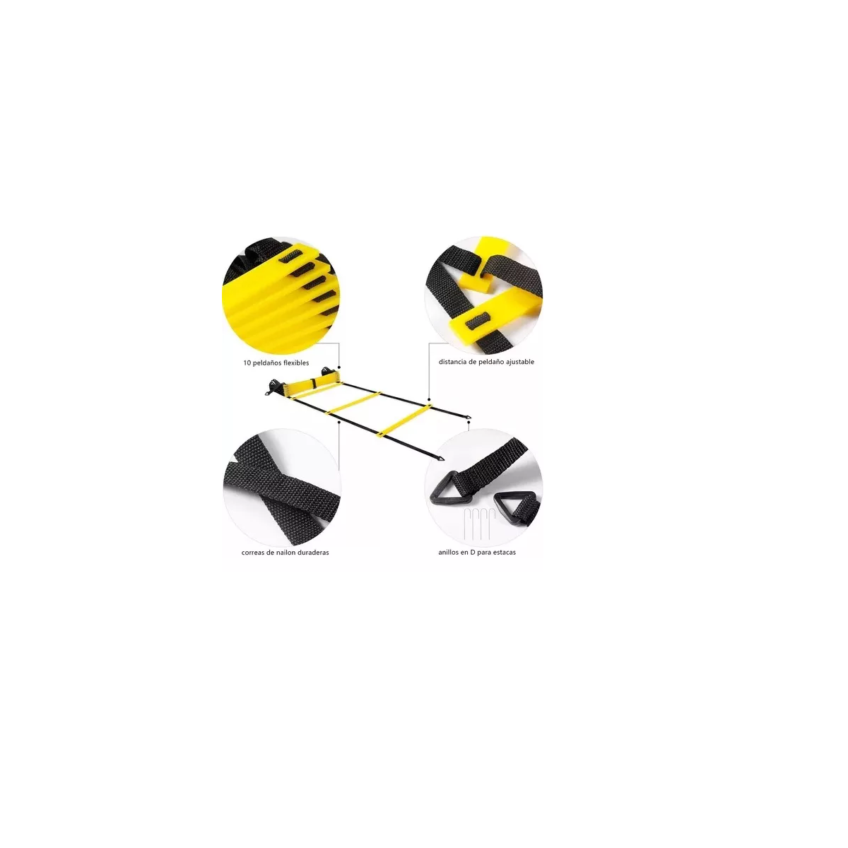 Foto 4 pulgar | Speed Agilidad Kit De Entrenamiento Escalera + 12 Platos Eo Safe Imports  Esi-11970 Multicolor