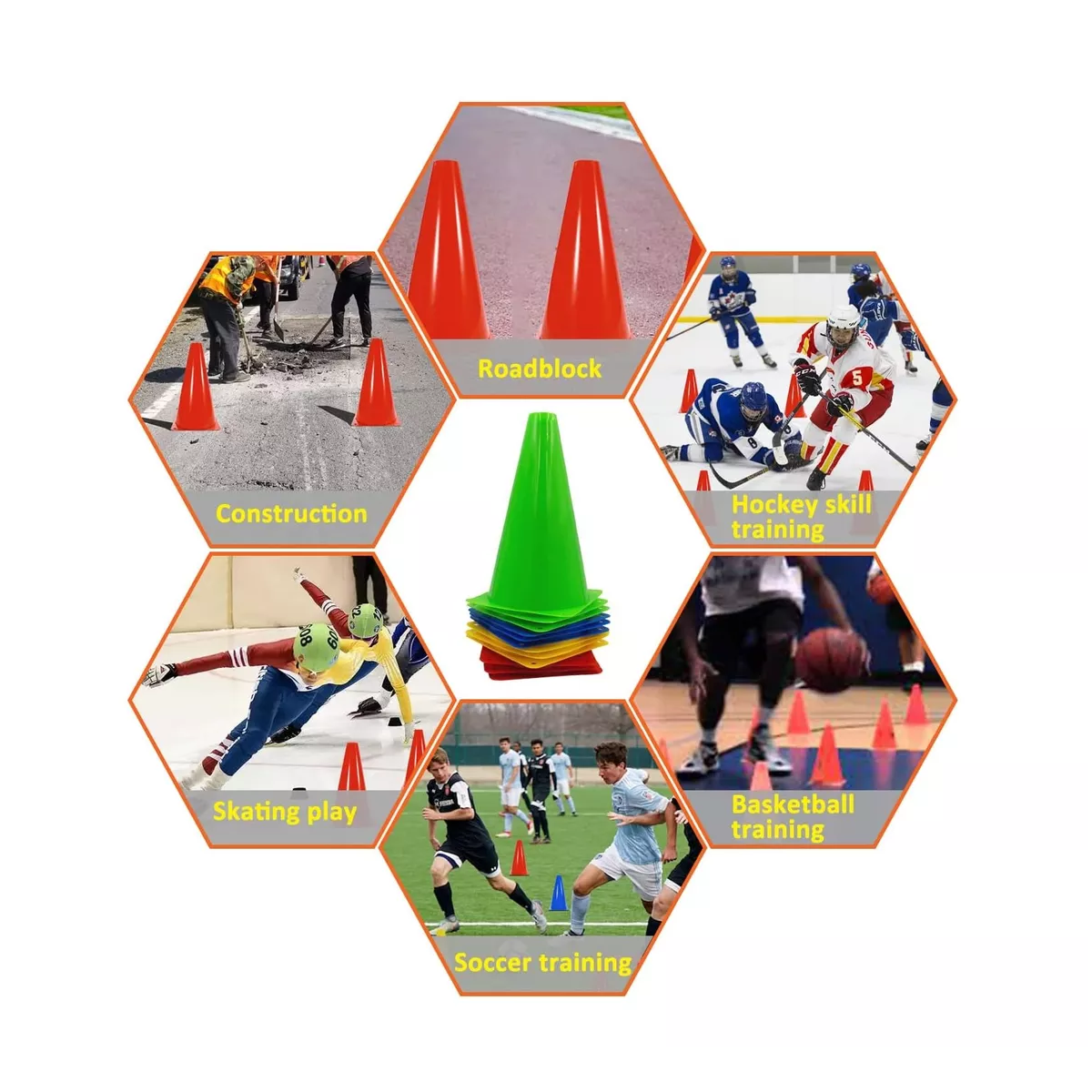 Foto 4 pulgar | Kit de Entrenamiento de Conos de Fútbol Deportivo Eo Safe Imports Esi-18035 Multicolor 30 piezas