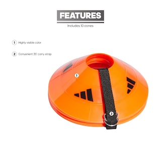 Foto 2 | Juego De 10 Marcadores De Campo Soccer Cones Agility Drill De Adidas - Venta Internacional.