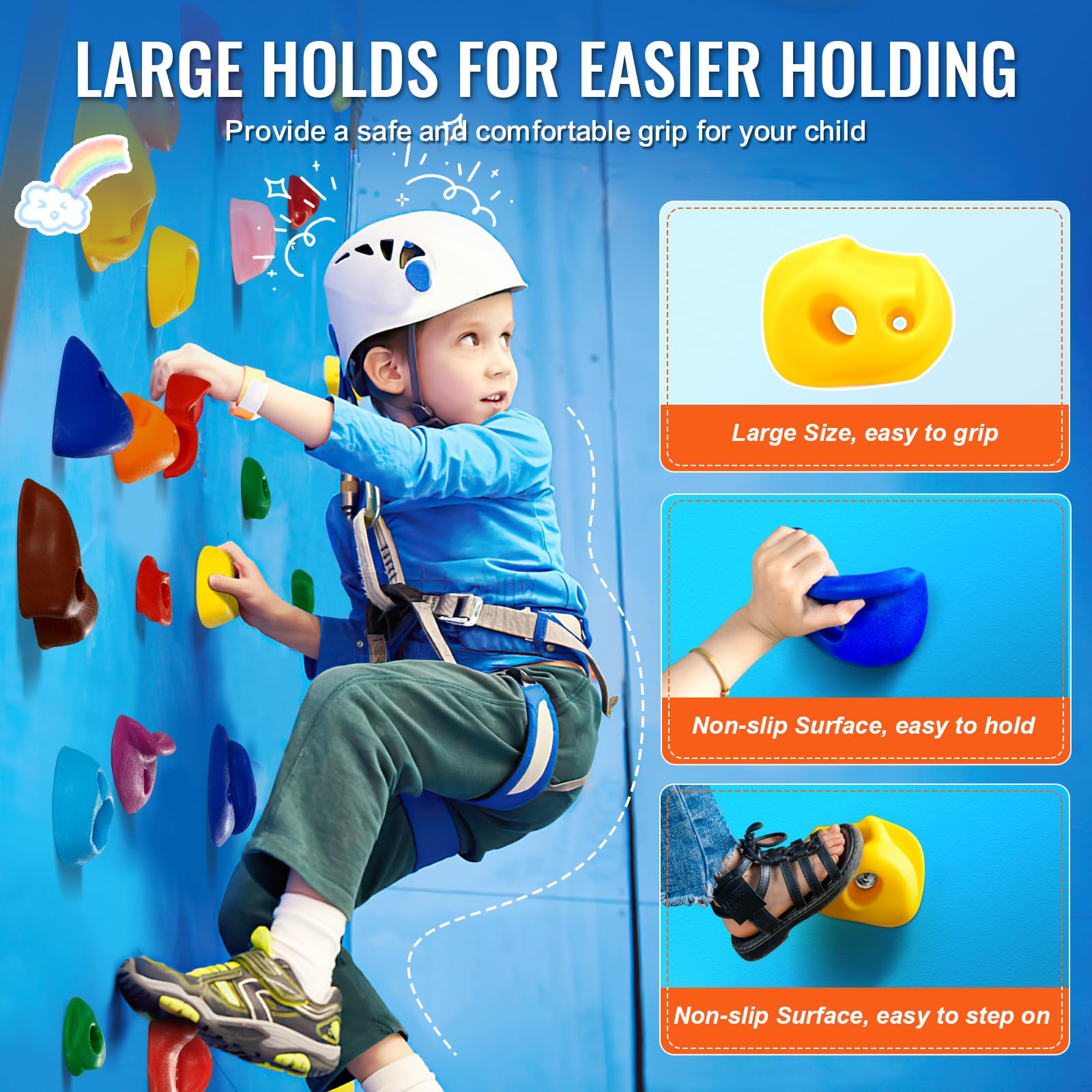 Foto 5 pulgar | Soportes Para Escalada En Roca Vevor 32 Para Niños Y Adultos Con Kit - Venta Internacional.