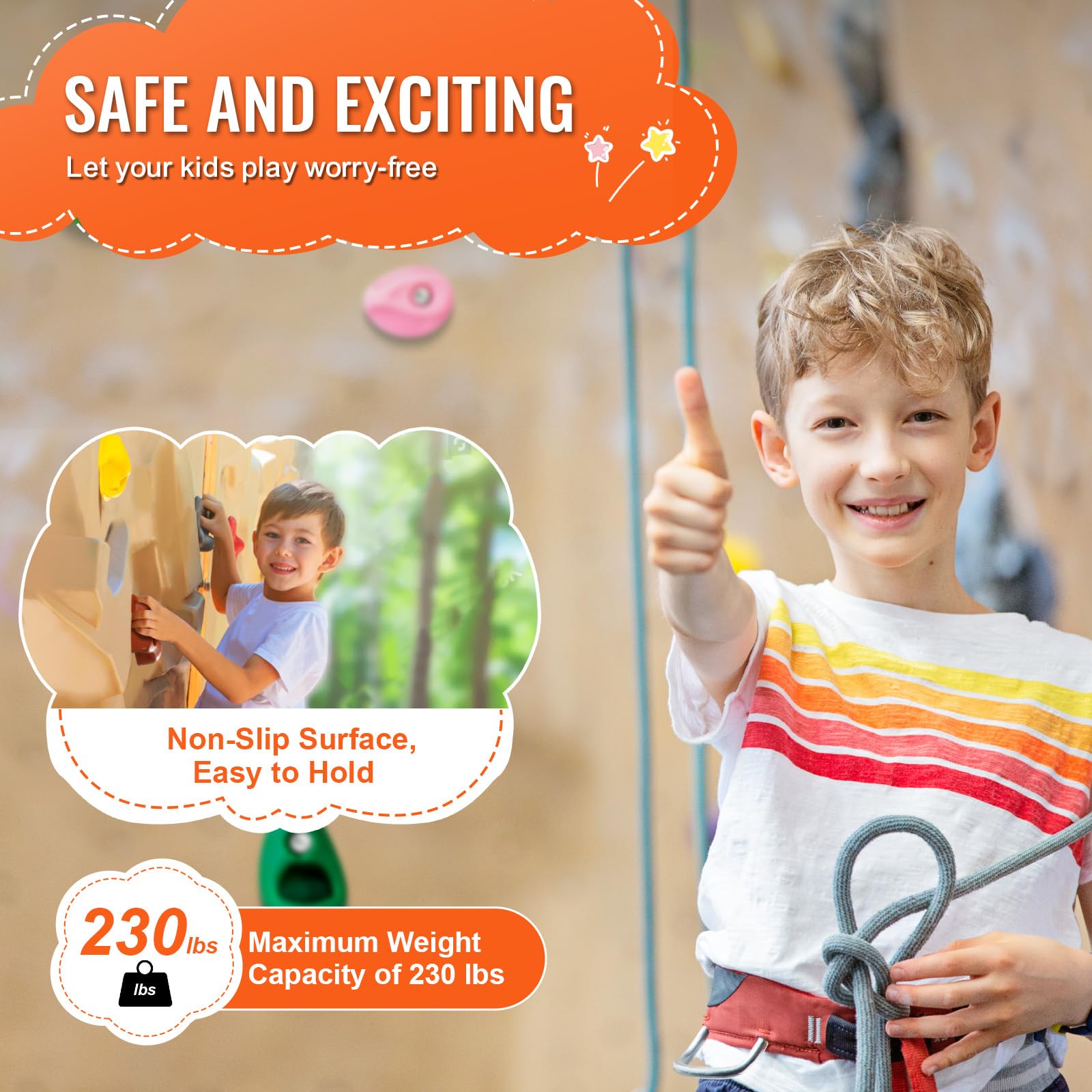 Foto 5 | Soportes Para Escalada En Roca Vevor 32 Para Niños Y Adultos Con Kit - Venta Internacional.