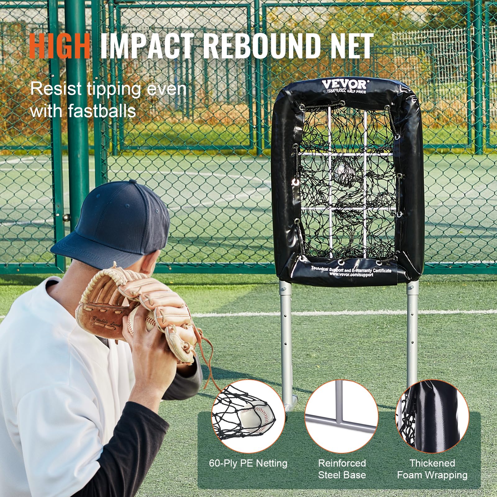 Foto 3 | Equipo De Entrenamiento De Sóftbol Baseball Net Vevor De 9 Hoyos, 21 X 29 Cm - Venta Internacional.