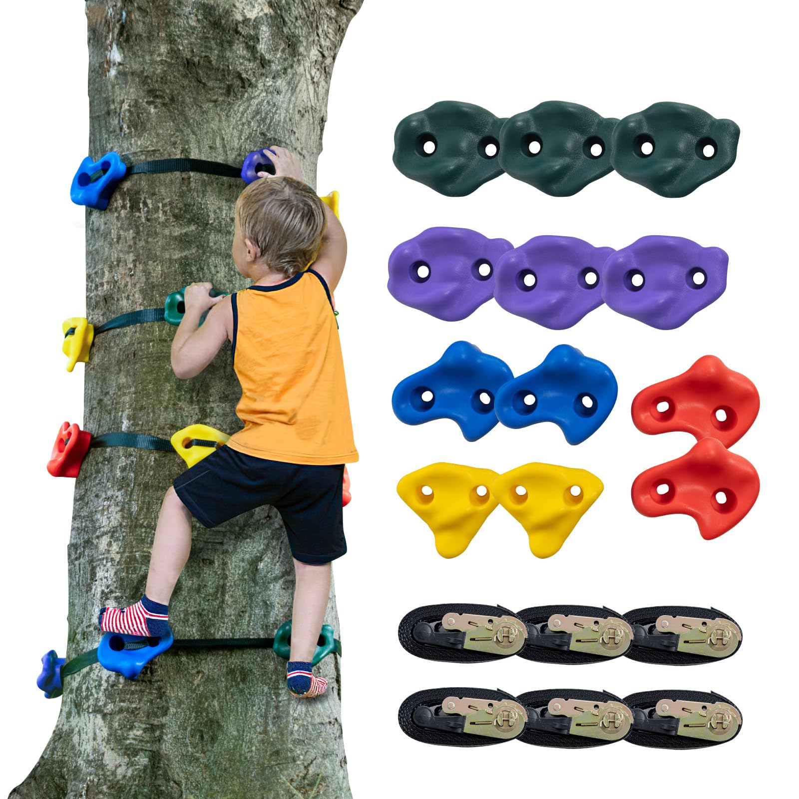 Foto 2 pulgar | Kit Para Trepar Árboles Vevor Ninja Con 12 Agarres Y 6 Correas De Trinquete - Venta Internacional.