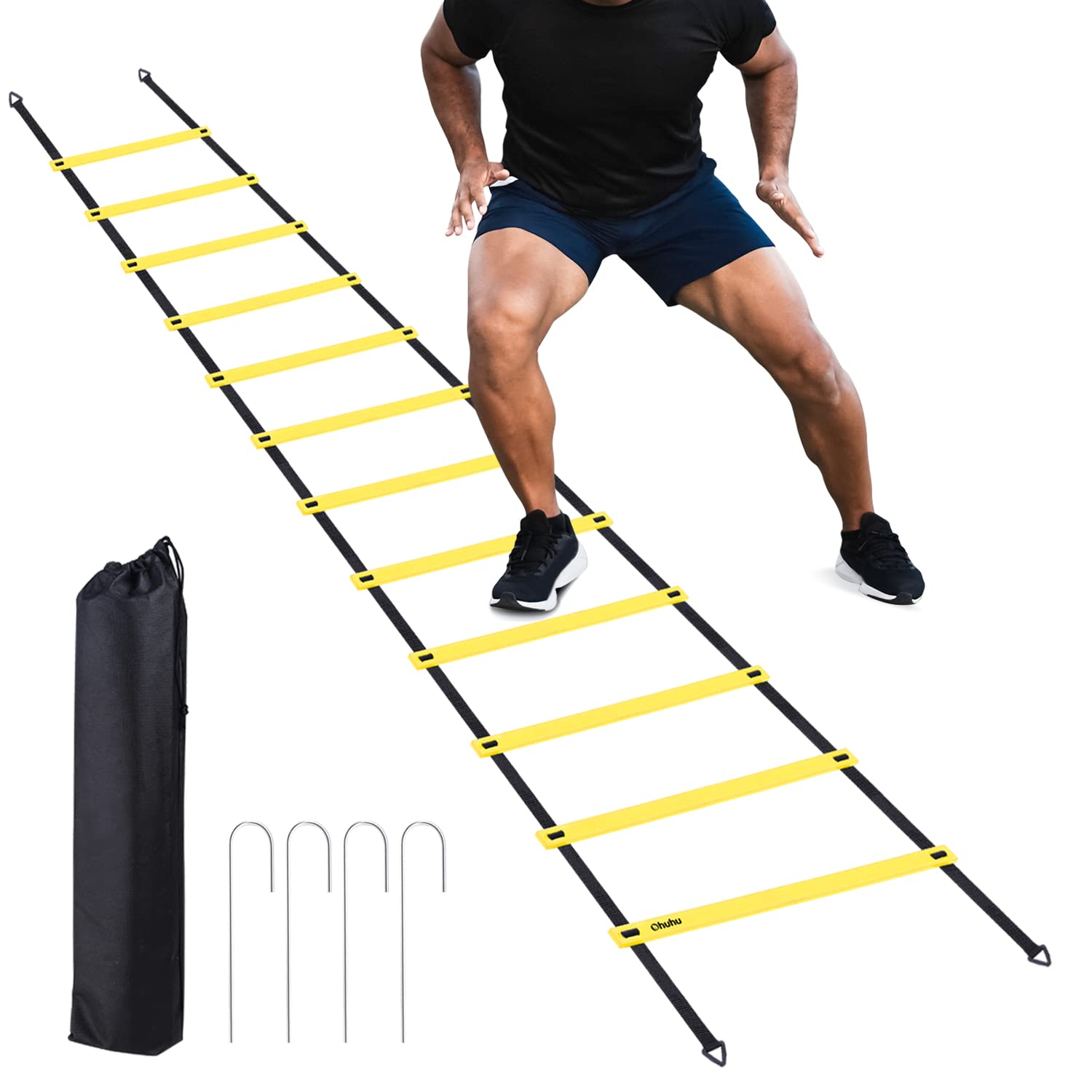 Foto 2 pulgar | Escalera De Agilidad Ohuhu Speed Training De 12 Peldaños Con Bolsa De Transporte - Venta Internacional.