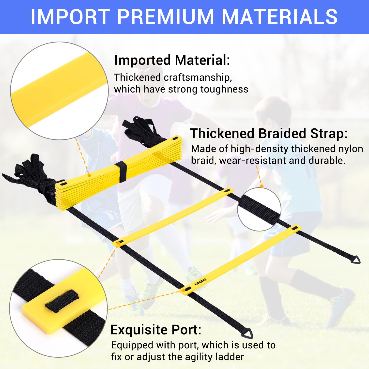 Foto 3 pulgar | Escalera De Agilidad Ohuhu Speed Training De 12 Peldaños Con Bolsa De Transporte - Venta Internacional.