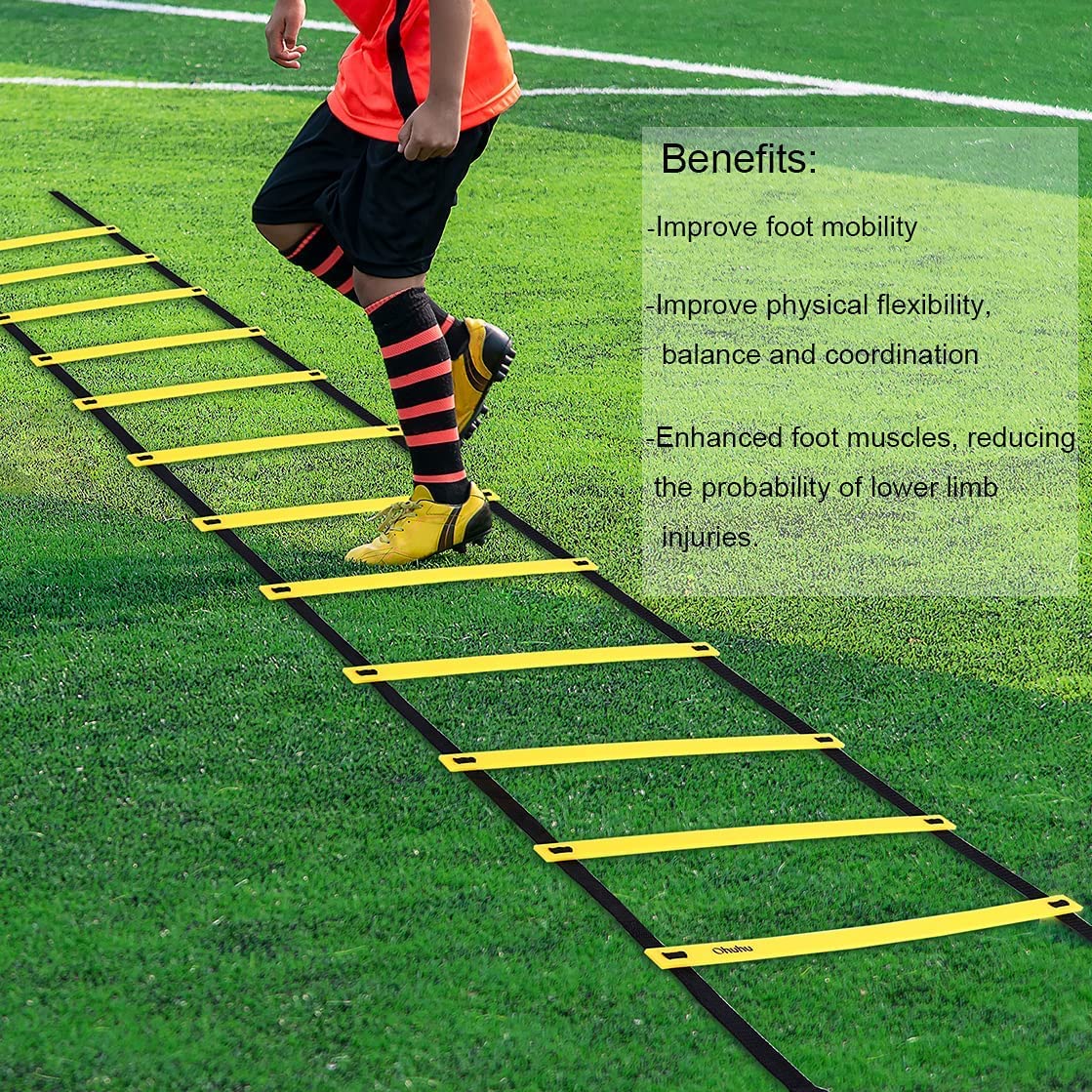 Foto 7 | Escalera De Agilidad Ohuhu Speed Training De 12 Peldaños Con Bolsa De Transporte - Venta Internacional.