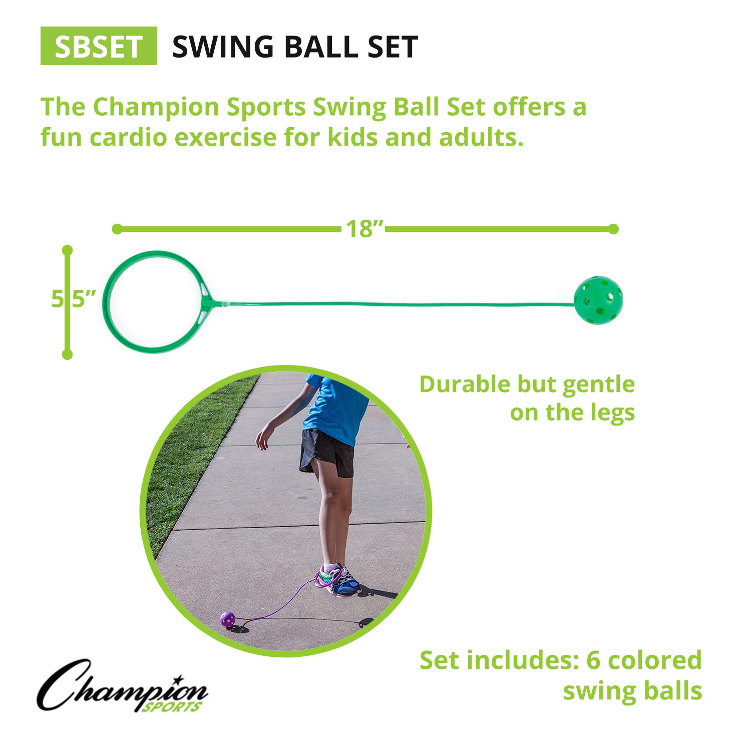 Foto 2 | Skip Ball Ankle Toy Champion Sports Para Niños, Paquete De 6 - Venta Internacional.
