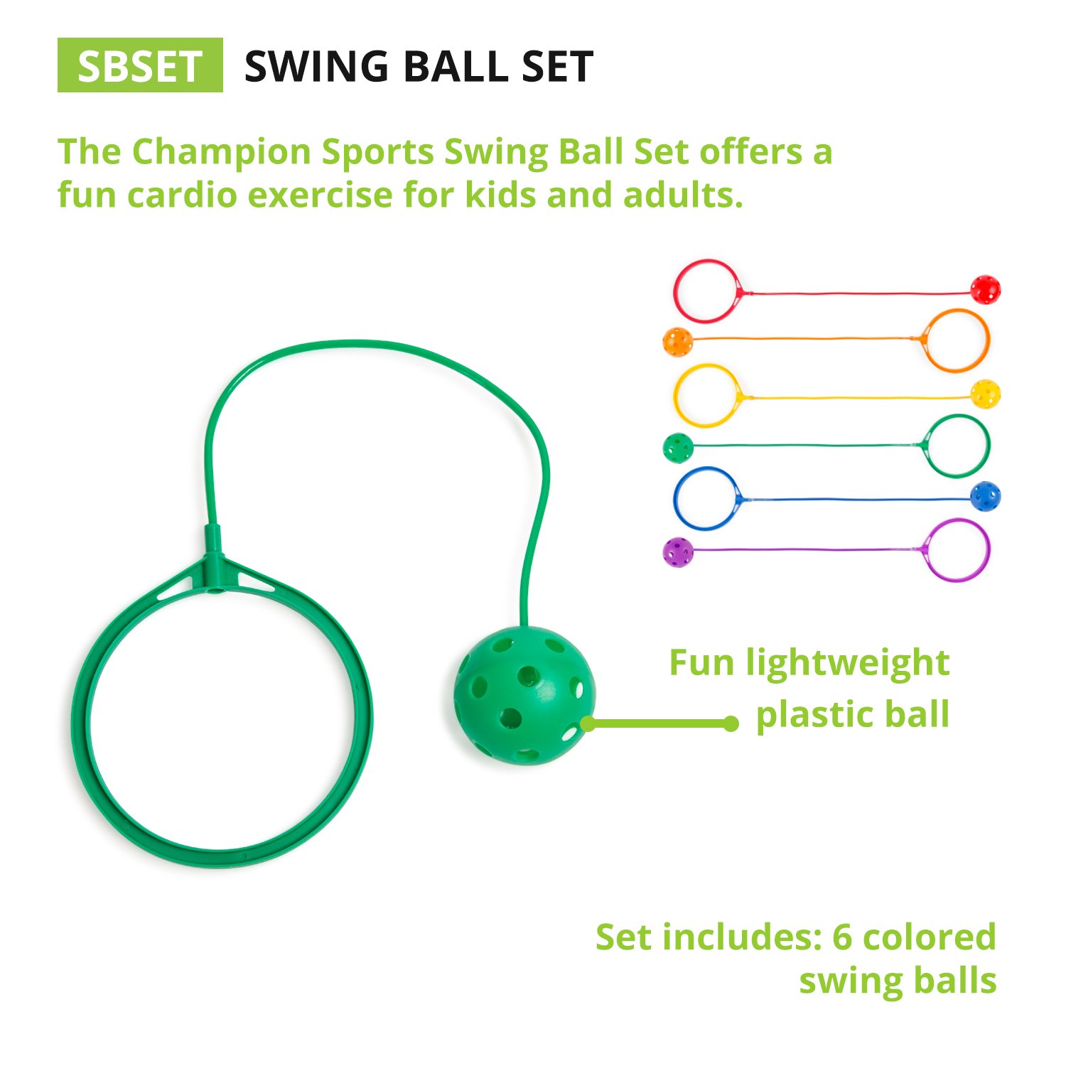 Foto 6 pulgar | Skip Ball Ankle Toy Champion Sports Para Niños, Paquete De 6 - Venta Internacional.