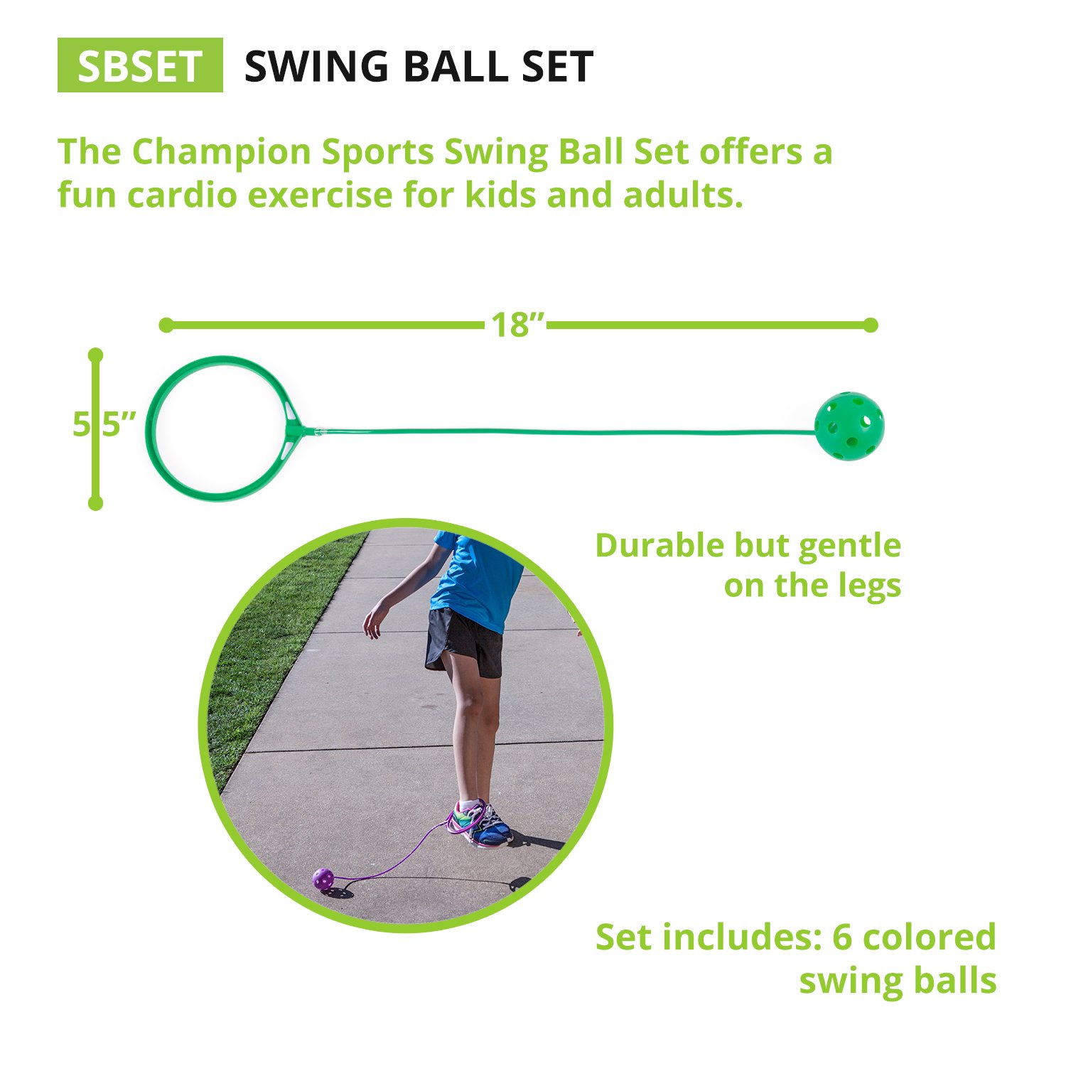 Foto 7 pulgar | Skip Ball Ankle Toy Champion Sports Para Niños, Paquete De 6 - Venta Internacional.