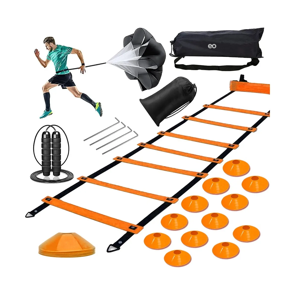 Foto 1 | Set  21 Piezas De Accesorios De Entrenamiento De Fútbol Con Conos Color Naranjaeo Safe Importsesi-20409 Multicolor
