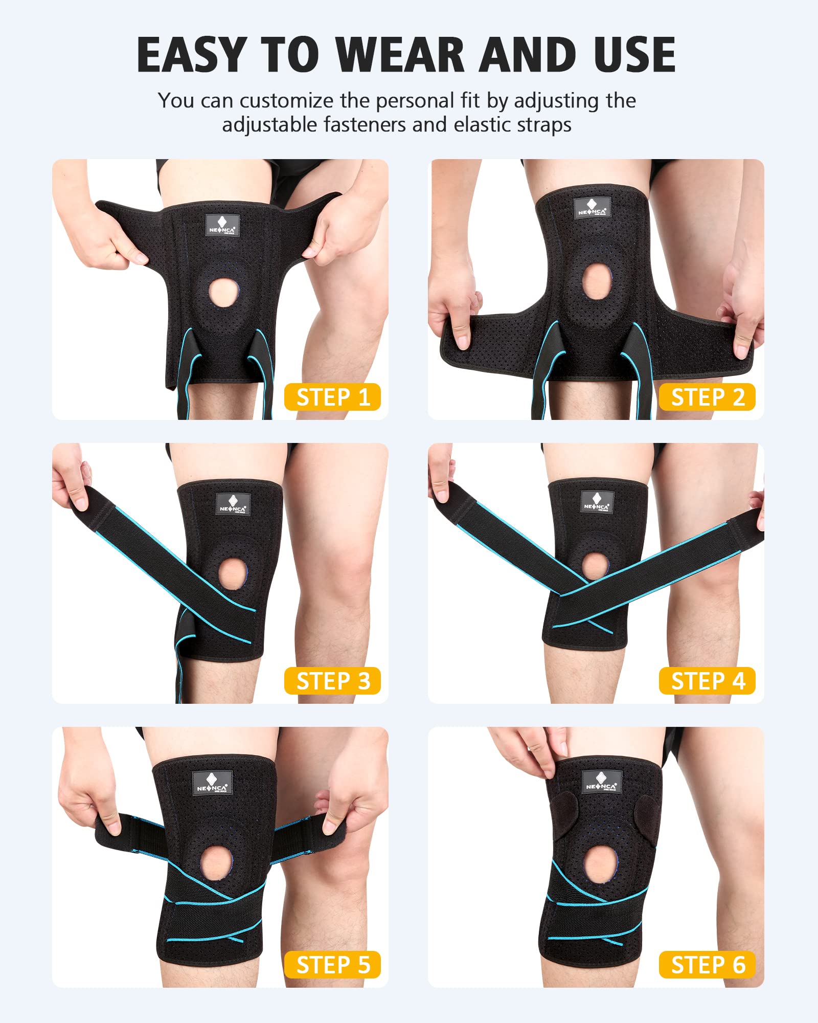 Foto 7 pulgar | Rodillera Neenca Soporte Ajustable Para Aliviar El Dolor De Rodilla - Venta Internacional.