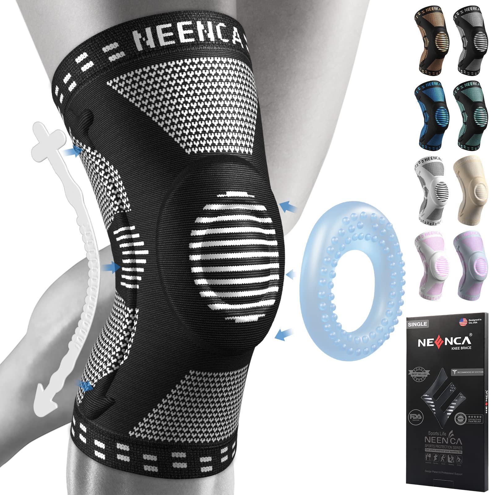 Foto 2 pulgar | Rodillera Neenca Para Aliviar El Dolor De Rodilla Con Estabilizadores Y Almohadilla - Venta Internacional.