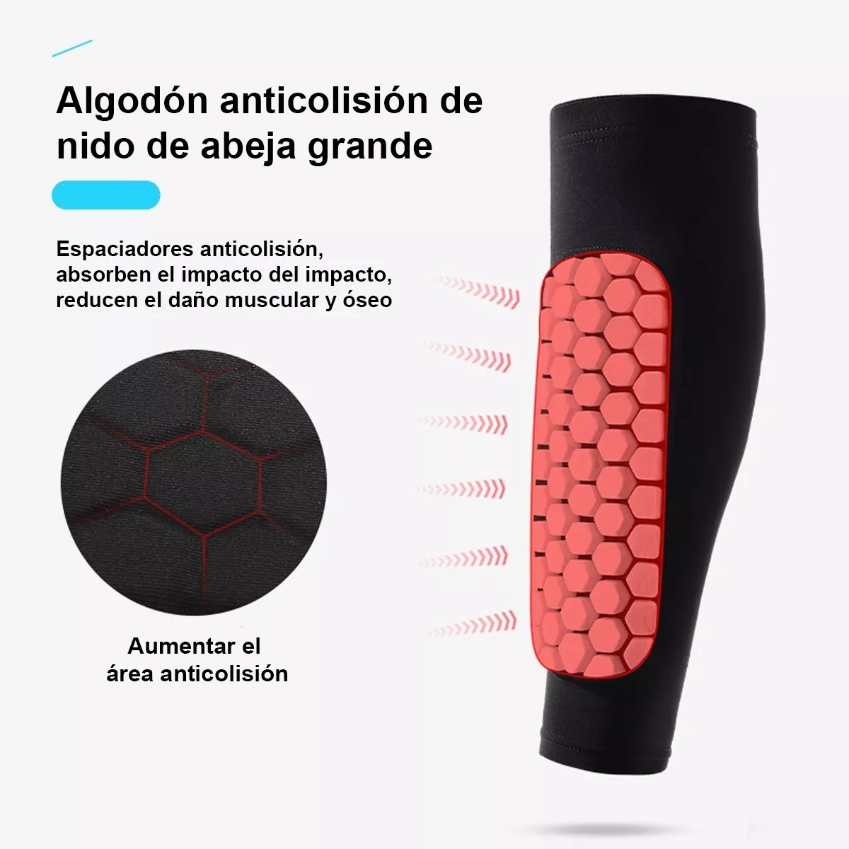 Foto 4 pulgar | Espinilleras Deportivas Fútbol Panel De Abeja Unisex 1 Par Talla L  Eo Safe Imports Esi-7568 Negro