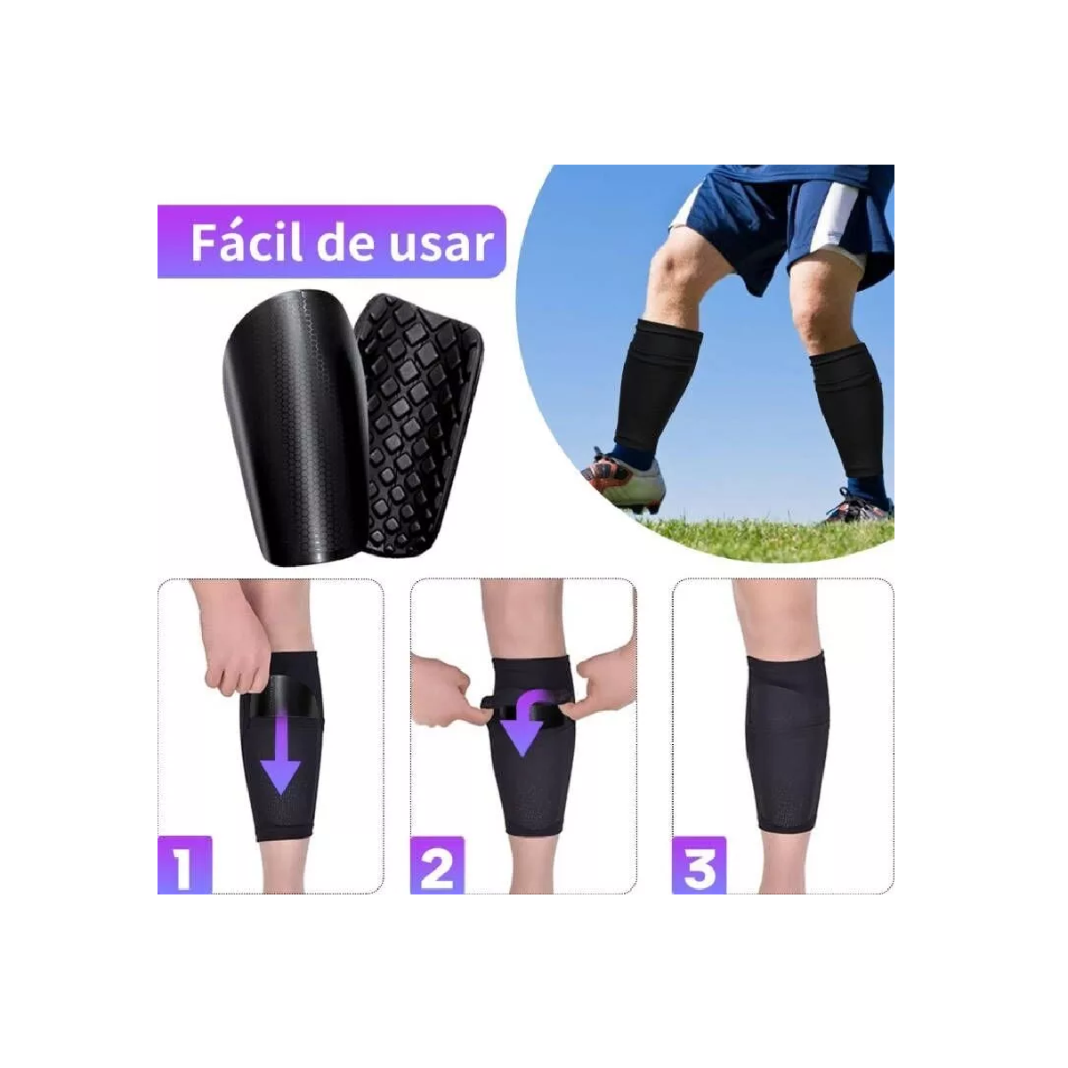 Foto 5 pulgar | Juego de Espinilleras de Futbol Unisex M Eo Safe Imports Esi-8961 Negro