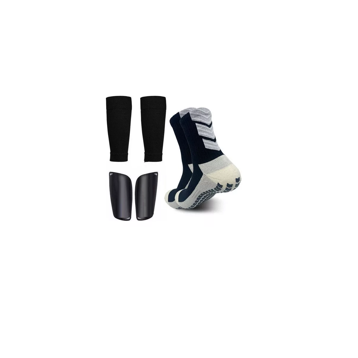 Set Espinilleras. Calcetines Antideslizantes, Fútbol Adulto Eo Safe Imports Esi-9401 Multicolor