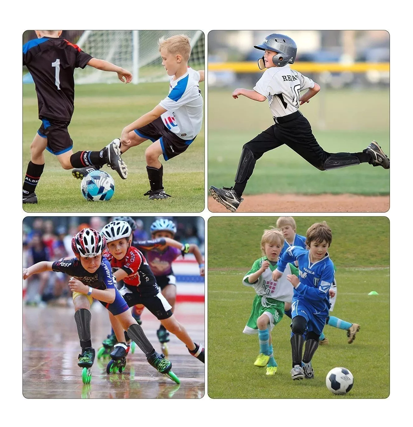 Foto 6 pulgar | Espinilleras de Fútbol para Adultos/Jóvenes/Niños Talla M color Negro