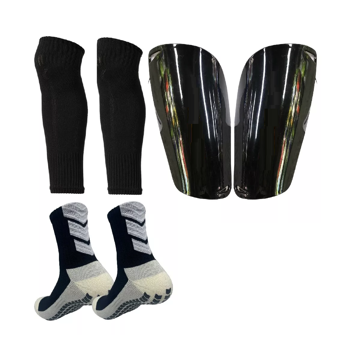 Set Espinilleras y Calcetines de Fútbol Antideslizantes Eo Safe Imports 6 Piezas Multicolor