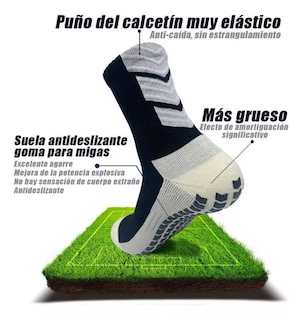 Foto 2 | Calcetines Antideslizantes Con Espinilleras Para Fútbol Negro Tamaños Universales