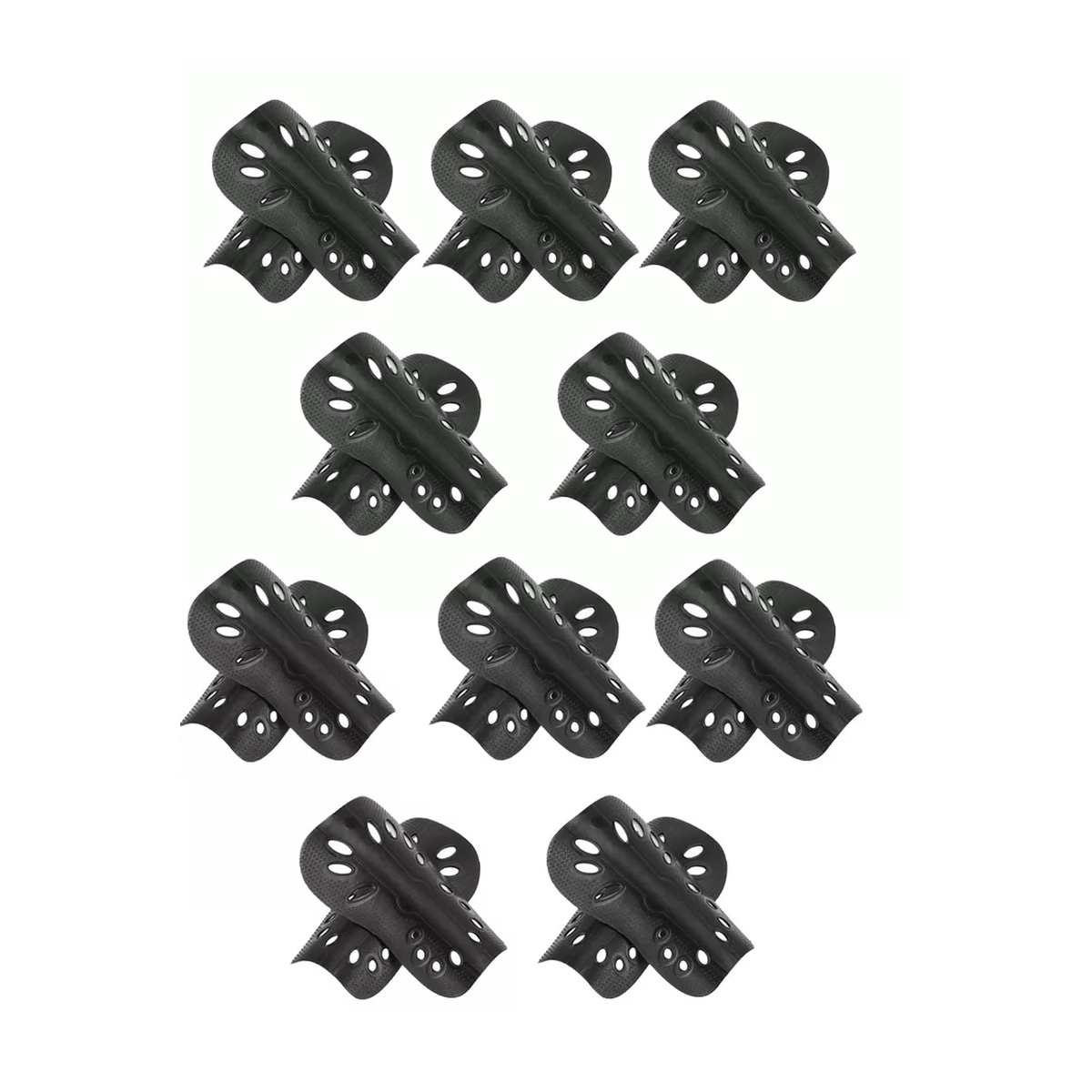 Set 10 Pares Espinilleras Futbol Eo Safe Imports Esi-14487 Negro