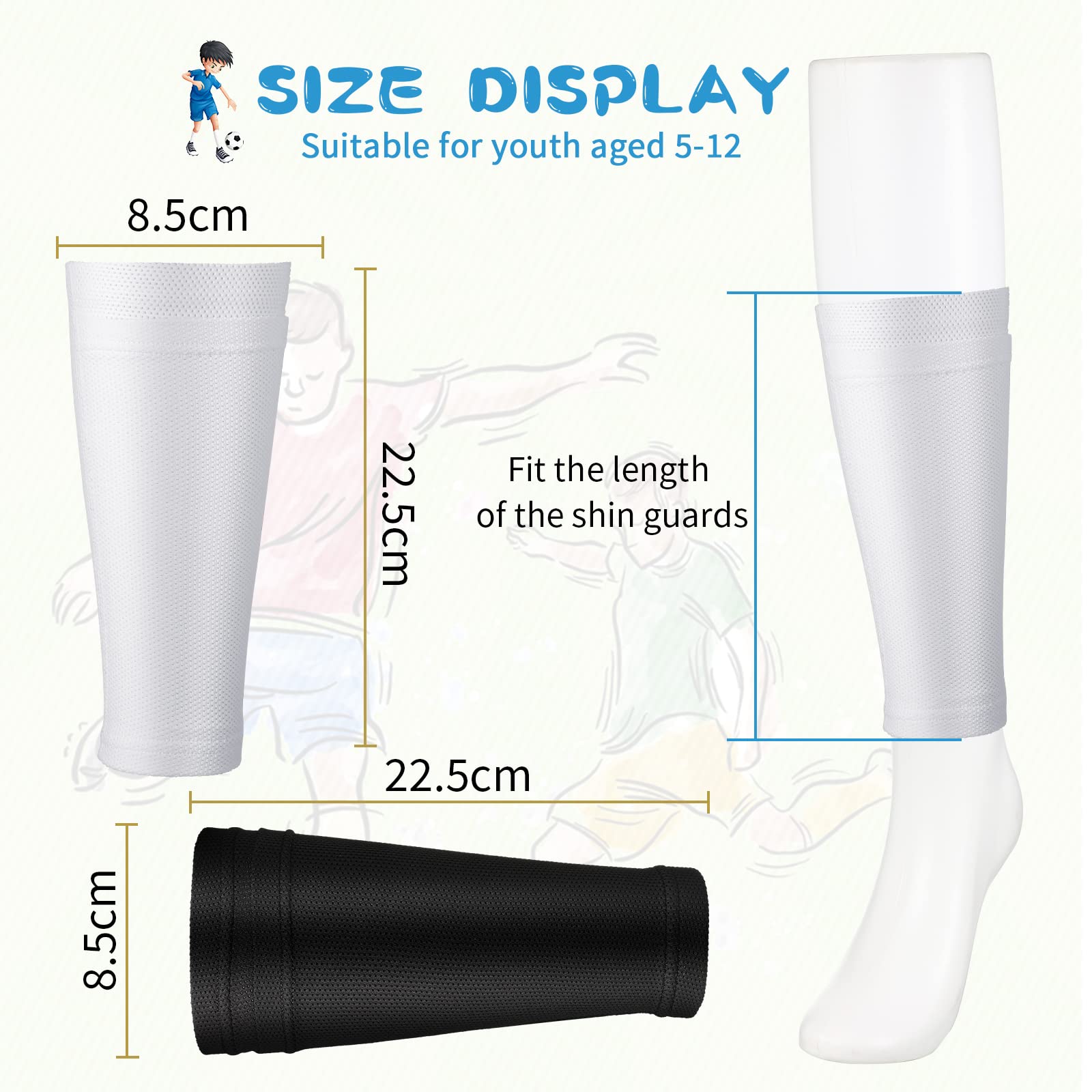 Foto 3 pulgar | Espinilleras Skylety Soccer Youth, Soporte Para Pantorrillas, 4 Pares - Venta Internacional.