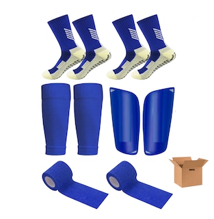 Foto 1 | 6pcs Calcetines Belug Antideslizantes Con Espinilleras Para Fútbol Azul