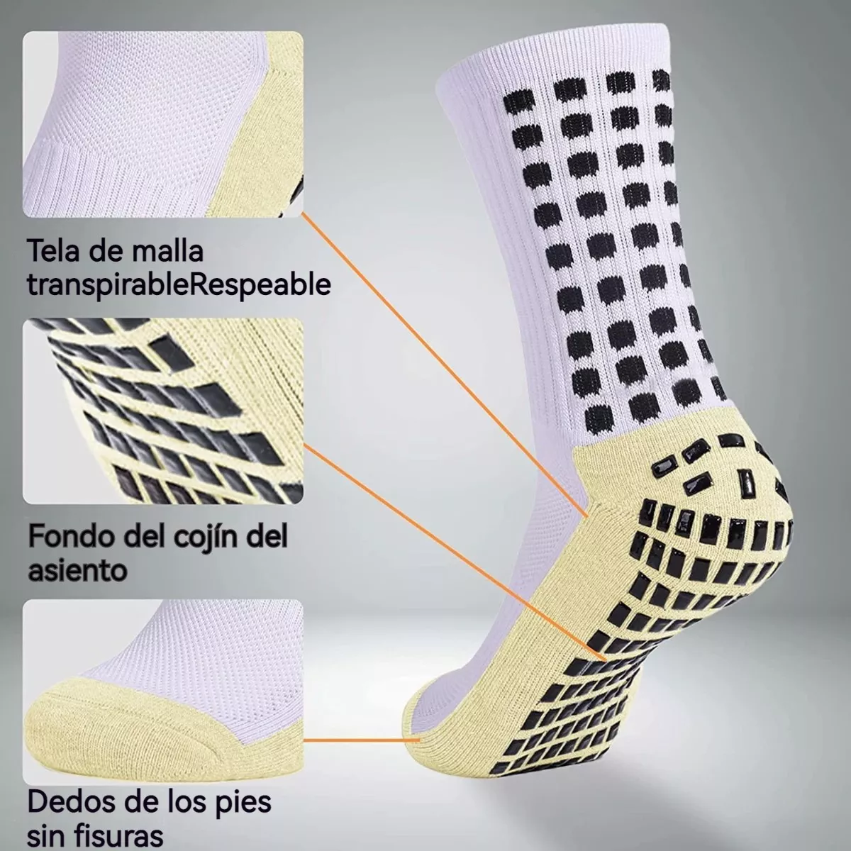 Foto 5 pulgar | Calcetín Deportivo Eo Safe Imports Esi-7579 Antideslizantes Multicolor 6 Pares