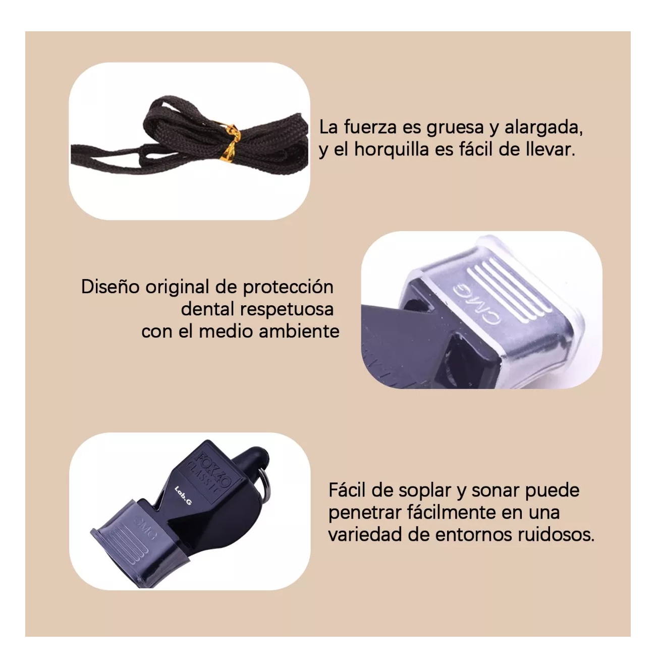 Foto 5 pulgar | Silbato Clasico Profesional 12 Pcs Negro