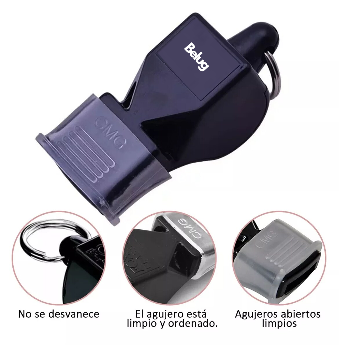 Foto 3 pulgar | Silbato Clasico Belug Profesional 12 Pcs Negro