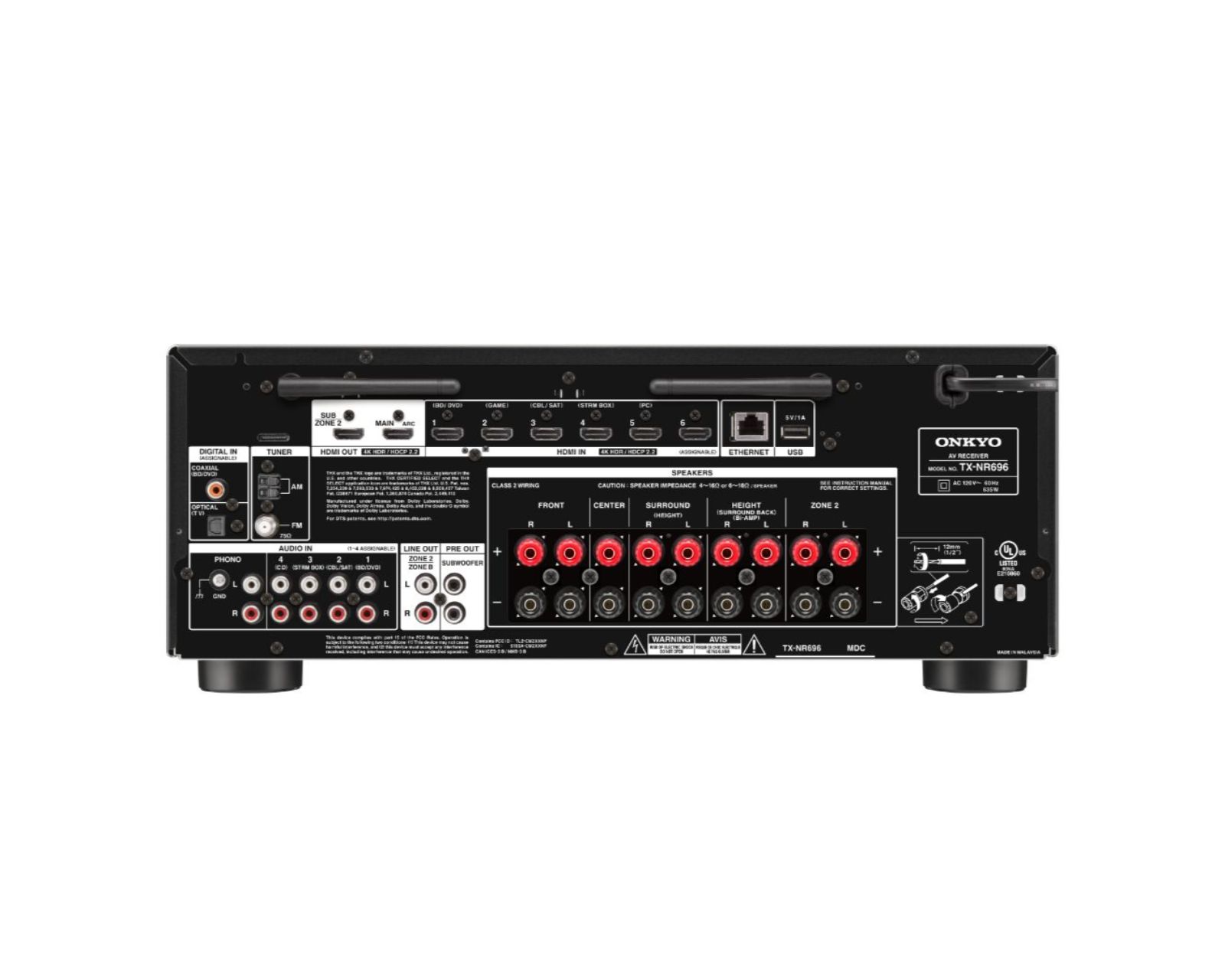 Foto 3 | Receptor A V de Red Onkyo TX-NR696 color Negro de 7.2 Canales