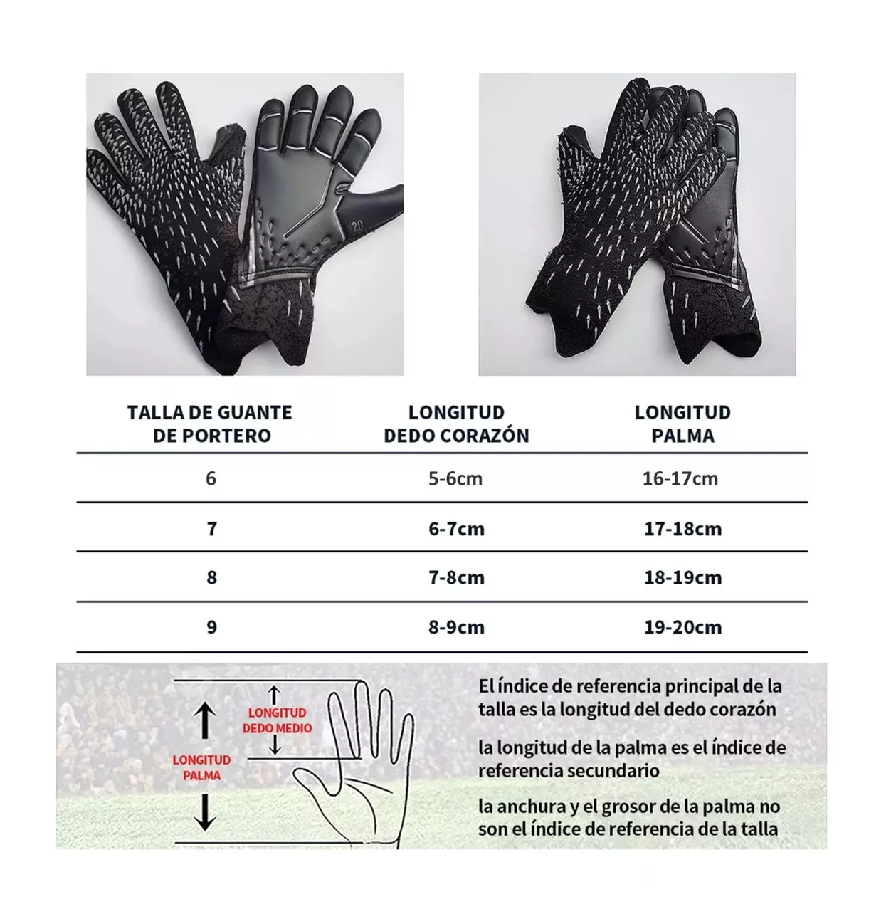 Foto 4 pulgar | Guantes de Portero Belug color Negro Talla 7