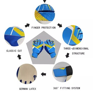 Foto 2 | Guantes Protectore De Dedos Fútbol Niños De Porteros Tall 5 Eo Safe Imports Esi-14010 Azul
