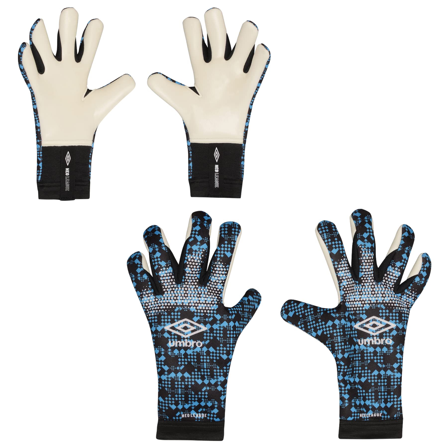 Foto 3 pulgar | Guantes De Portero Umbro Junior Neo League Talla 5, Color Negro/blanco/azul - Venta Internacional.