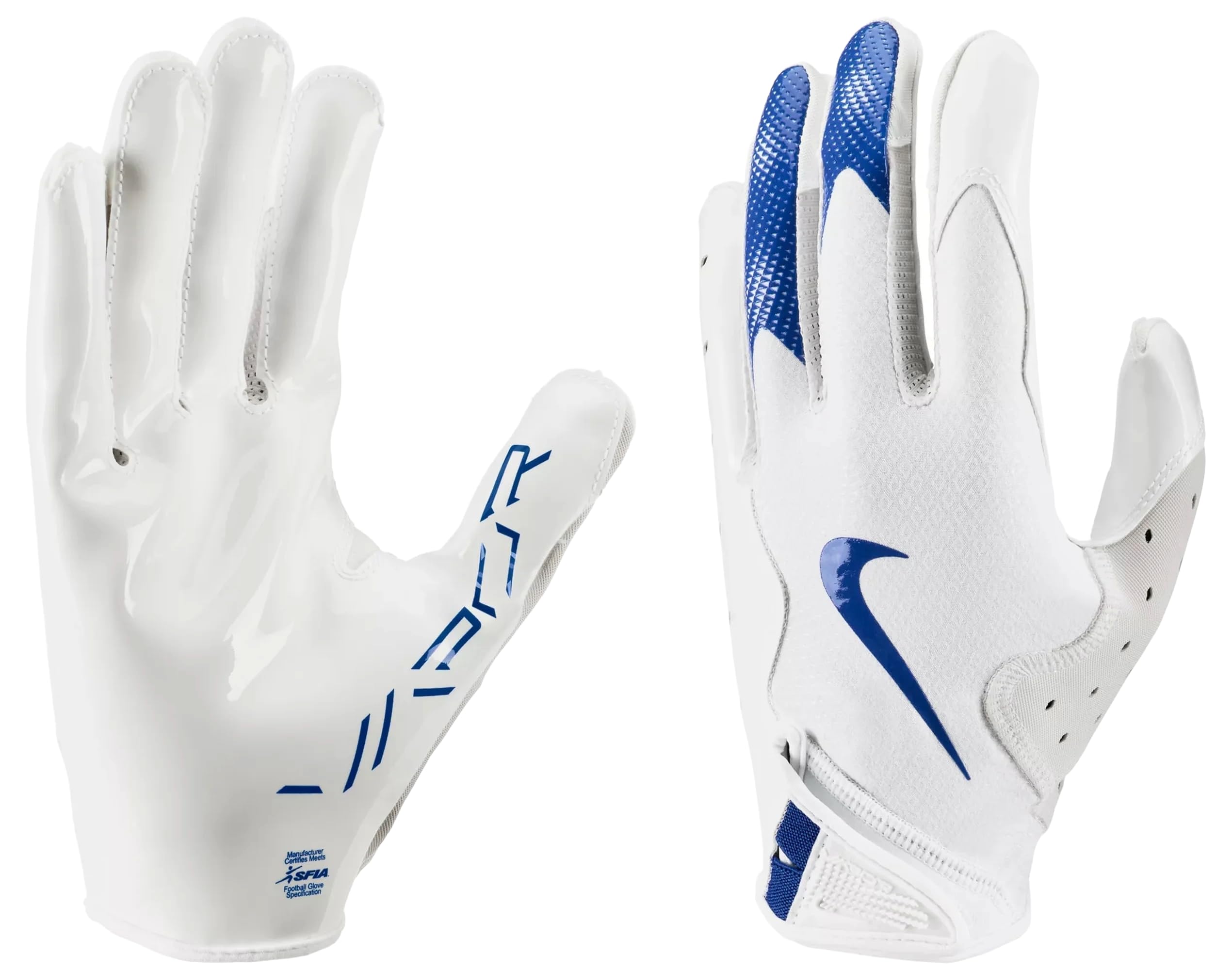 Foto 4 pulgar | Guantes De Fútbol Nike Vapor Jet 8.0 Blanco/royal Talla L - Venta Internacional.