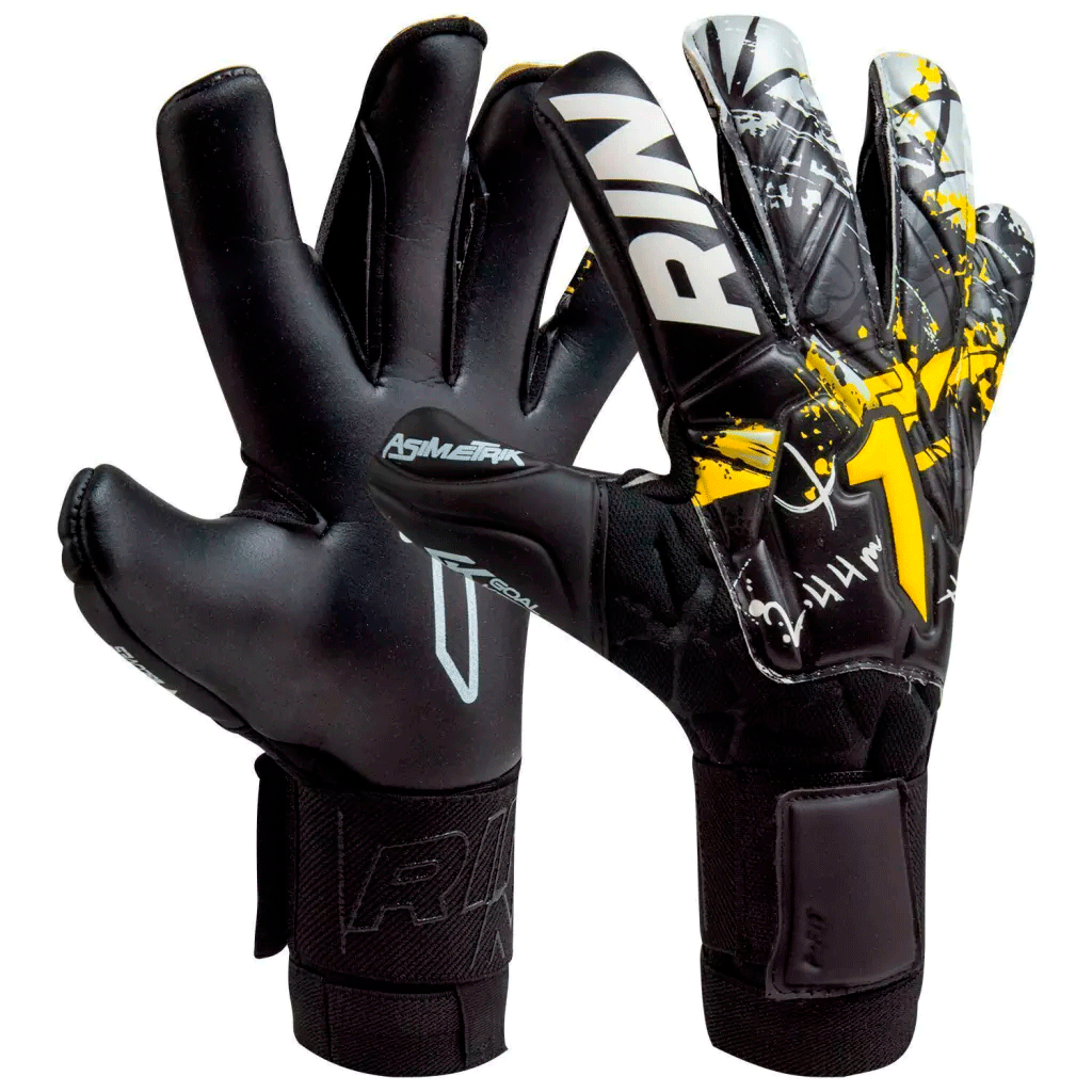 Foto 2 pulgar | Guantes De Portero Rinat Asimetrik Prime Negro/amarillo/plata | Adulto E Infantil | Sporta