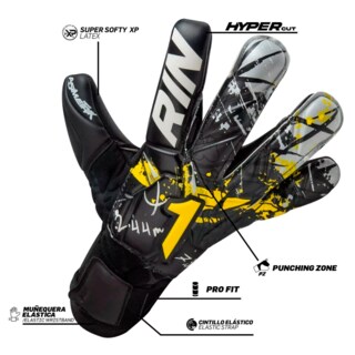 Foto 6 | Guantes De Portero Rinat Asimetrik Prime Negro/amarillo/plata | Adulto E Infantil | Sporta