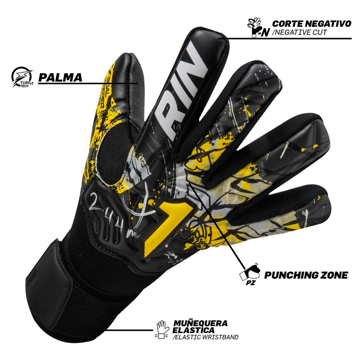 Foto 7 pulgar | Guantes De Portero Rinat Asimetrik Training Amarillo | Adulto E Infantil | Sporta