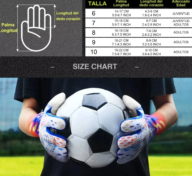 Foto 5 pulgar | Xtellar Guantes De Portero De Fútbol, Talla 9profesionales Antideslizantes Y Respirables