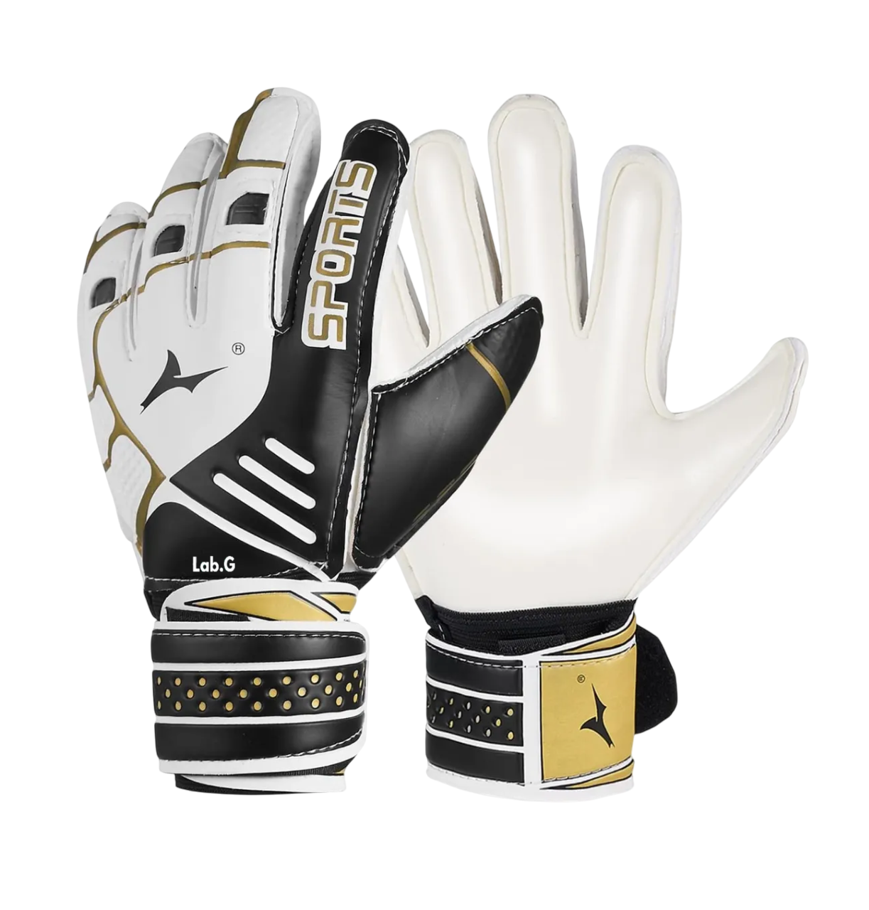 Foto 2 pulgar | Guantes De Portero Fútbol Antideslizante Talla 9 Blancos Con Dorado