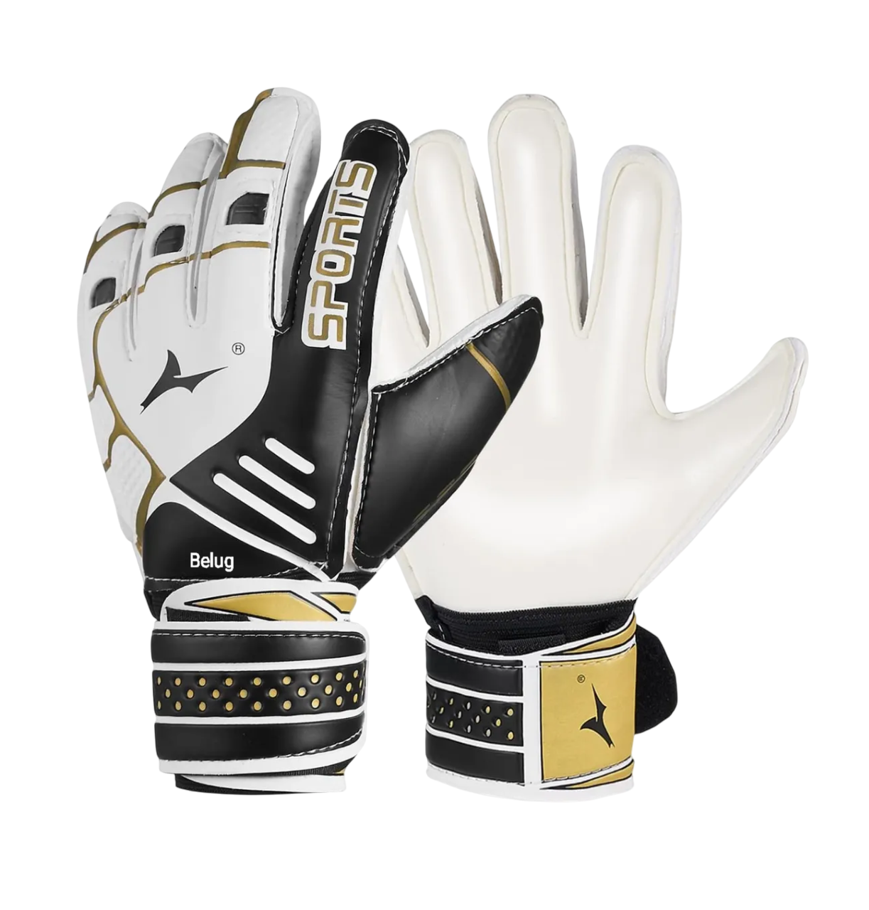 Foto 2 pulgar | Guantes De Portero Fútbol Antideslizante Talla 9 Blancos Con Dorado
