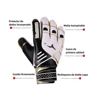 Foto 2 | Guantes De Portero Fútbol Antideslizante Talla 9 Blancos Con Dorado
